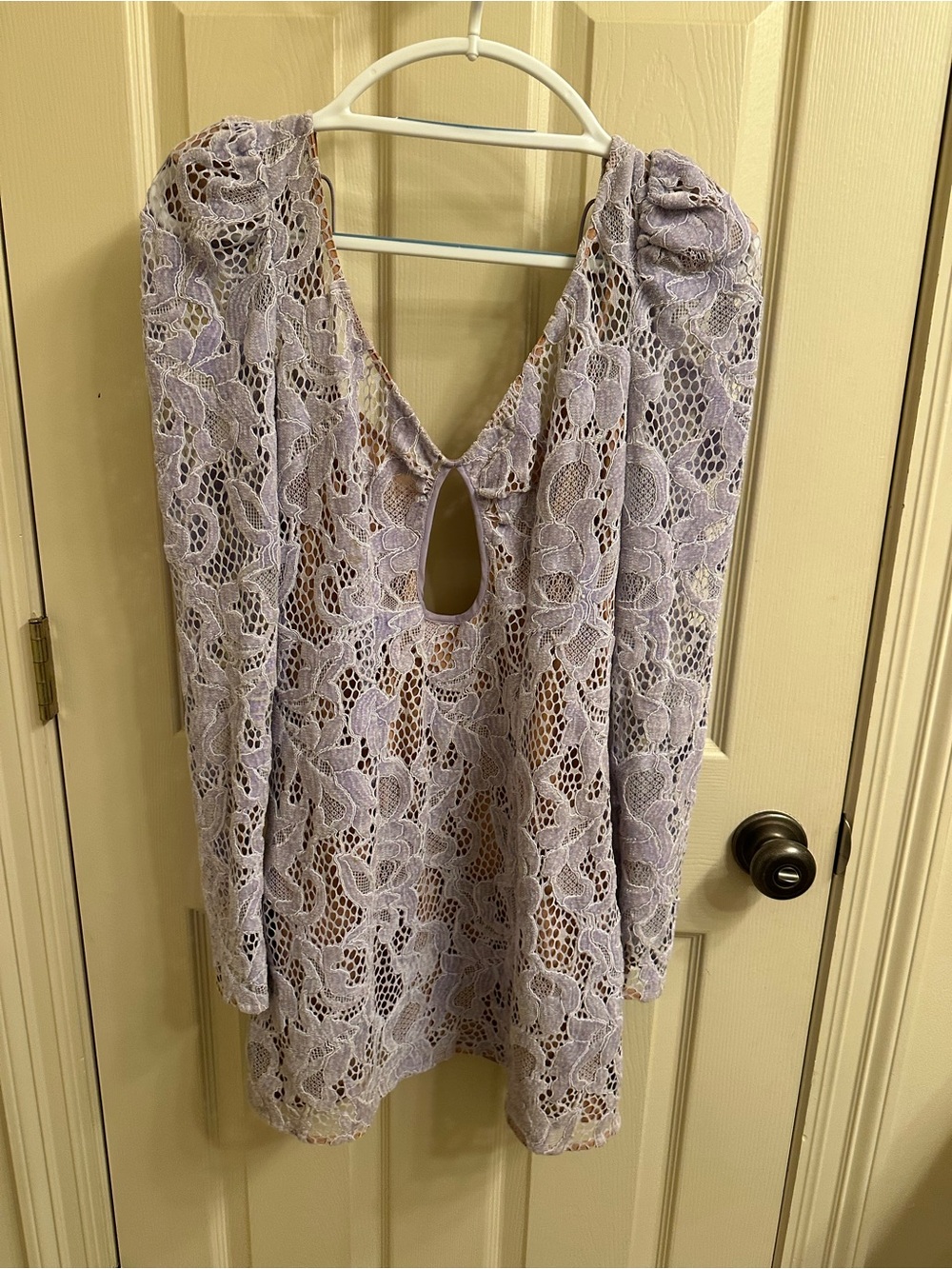 For Love and Lemons Lavender Lace Long-Sleeve Women's Top